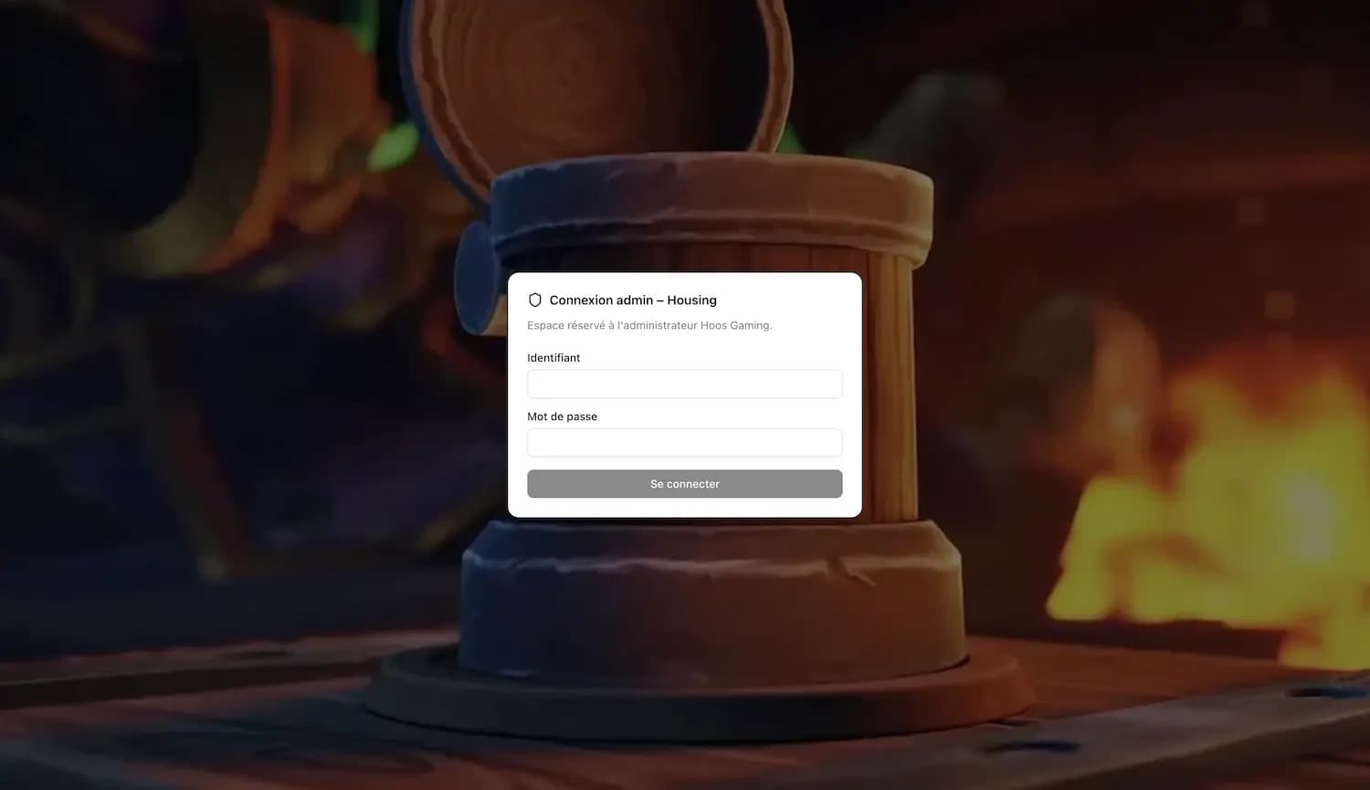 Page de connexion administrateurs
