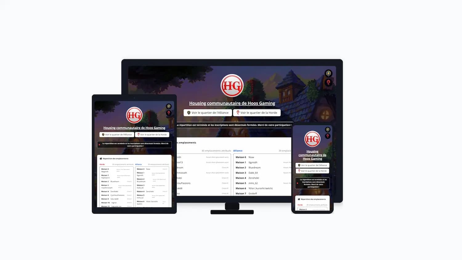 Mockup multi-écrans du site web
